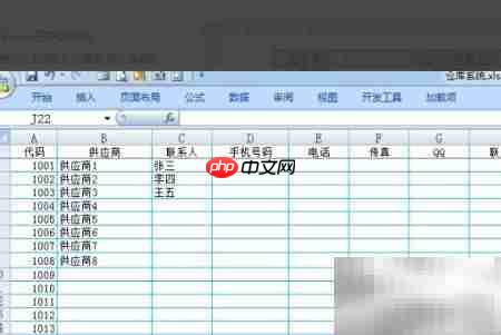 仓库管理Excel制作指南