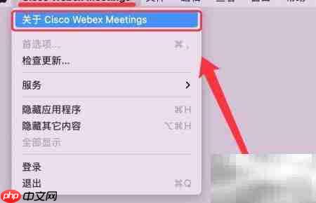Webex Meetings版本查看指南