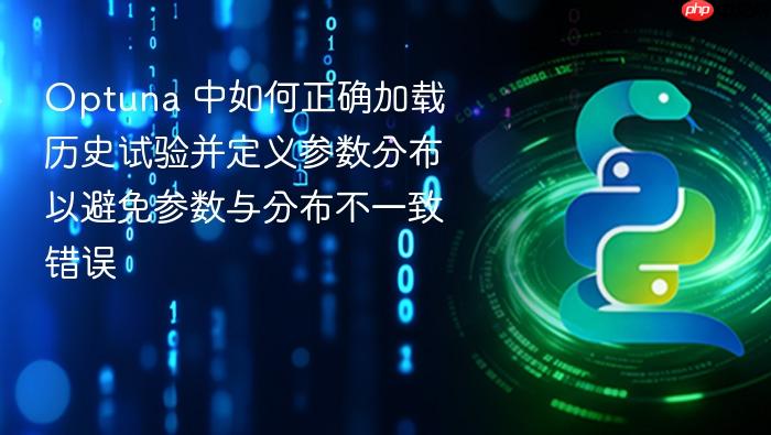 Optuna 中如何正确加载历史试验并定义参数分布以避免参数与分布不一致错误