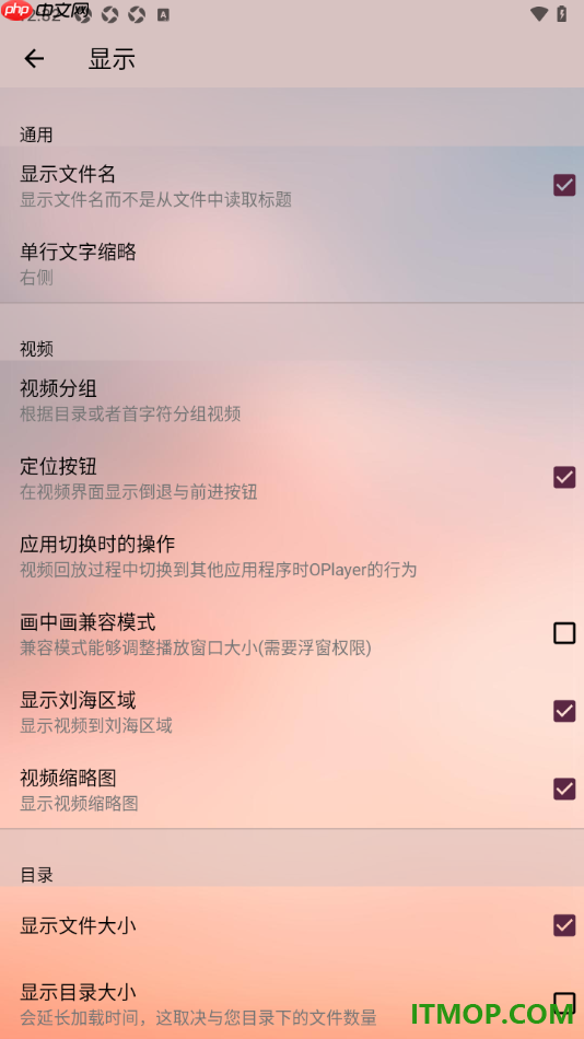播放器OPlayer手机版设置启用视频缩略图的方法