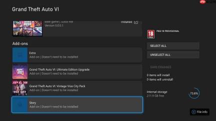 《GTA6》XBOX平台文件结构曝光 单机、在线可分开下载