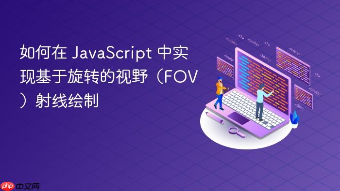 如何在 JavaScript 中实现基于旋转的视野(FOV)射线绘制