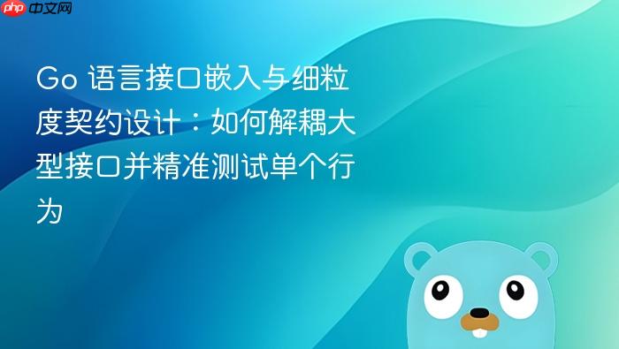 Go 语言接口嵌入与细粒度契约设计:如何解耦大型接口并精准测试单个行为