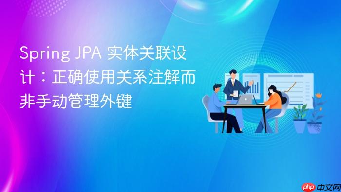Spring JPA 实体关联设计:正确使用关系注解而非手动管理外键