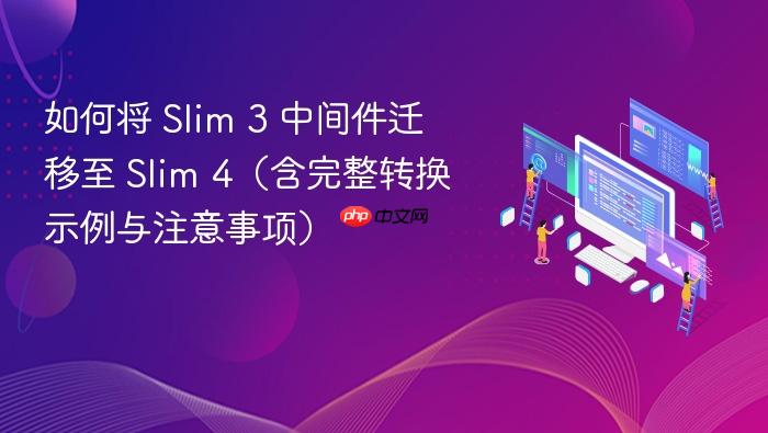 如何将 Slim 3 中间件迁移至 Slim 4(含完整转换示例与注意事项)