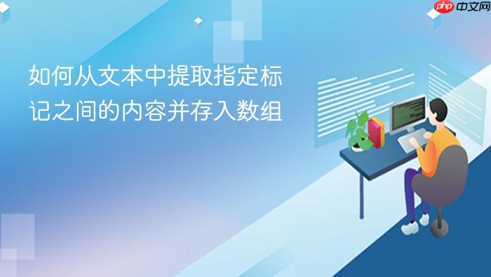 如何从文本中提取指定标记之间的内容并存入数组