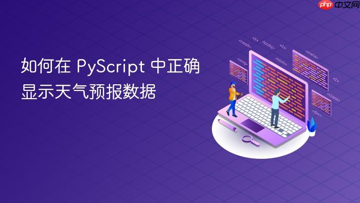 如何在 PyScript 中正确显示天气预报数据
