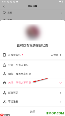 快手手机版设置我的在线状态所有人不可见的方法