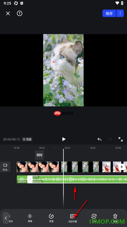 开拍手机版设置将音频中的字幕智能识别出来的方法