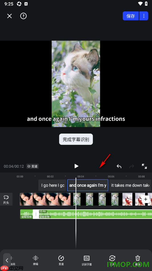 开拍手机版设置将音频中的字幕智能识别出来的方法