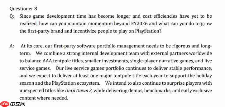 PlayStation计划每年至少发售一款3A大作