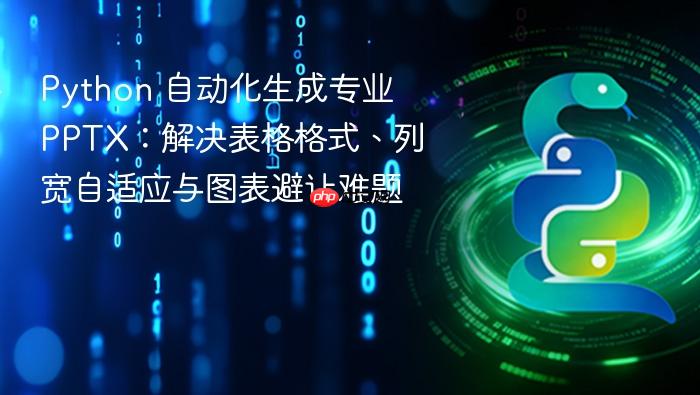 Python 自动化生成专业 PPTX:解决表格格式、列宽自适应与图表避让难题