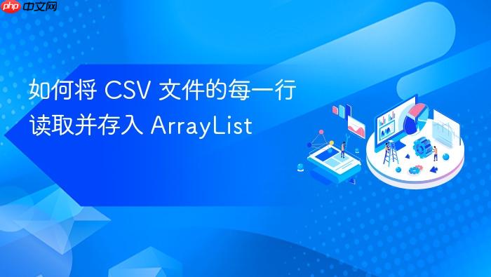 如何将 CSV 文件的每一行读取并存入 ArrayList