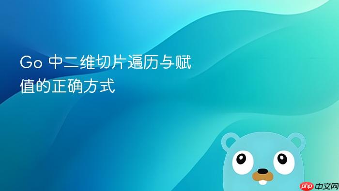 Go 中二维切片遍历与赋值的正确方式