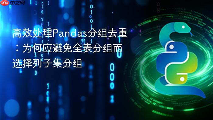 高效处理Pandas分组去重：为何应避免全表分组而选择列子集分组
