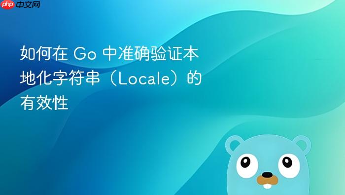 如何在 Go 中准确验证本地化字符串（Locale）的有效性
