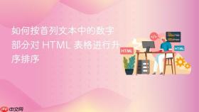 如何按首列文本中的数字部分对 HTML 表格进行升序排序

