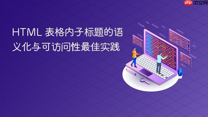 HTML 表格内子标题的语义化与可访问性最佳实践