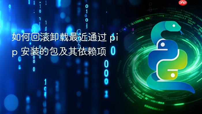 如何回滚卸载最近通过 pip 安装的包及其依赖项