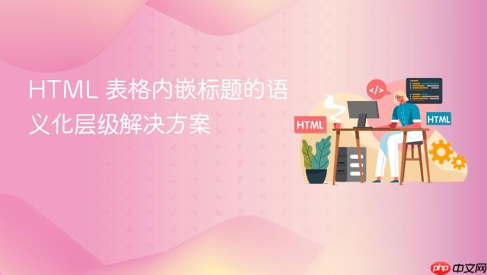 HTML 表格内嵌标题的语义化层级解决方案
