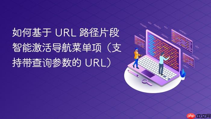如何基于 URL 路径片段智能激活导航菜单项(支持带查询参数的 URL)
