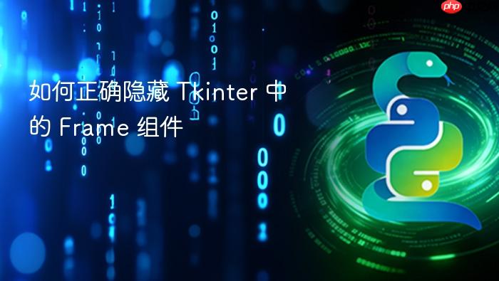 如何正确隐藏 Tkinter 中的 Frame 组件