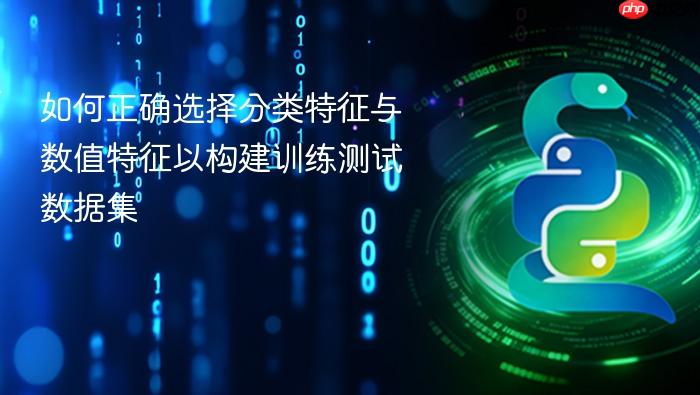 如何正确选择分类特征与数值特征以构建训练测试数据集