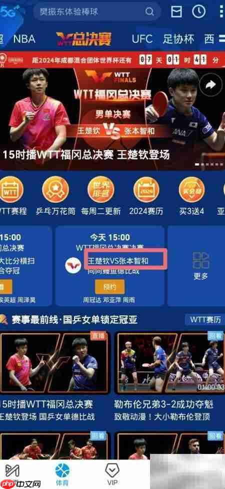 王楚钦VS张本智和直播入口