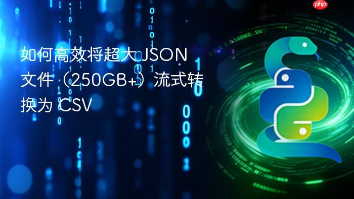 如何高效将超大 JSON 文件(250GB+)流式转换为 CSV