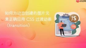 如何为动态创建的图片元素正确应用 CSS 过渡动画（transition）