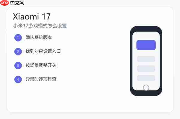 小米17游戏模式怎么设置?游戏加速和通知免打扰教程