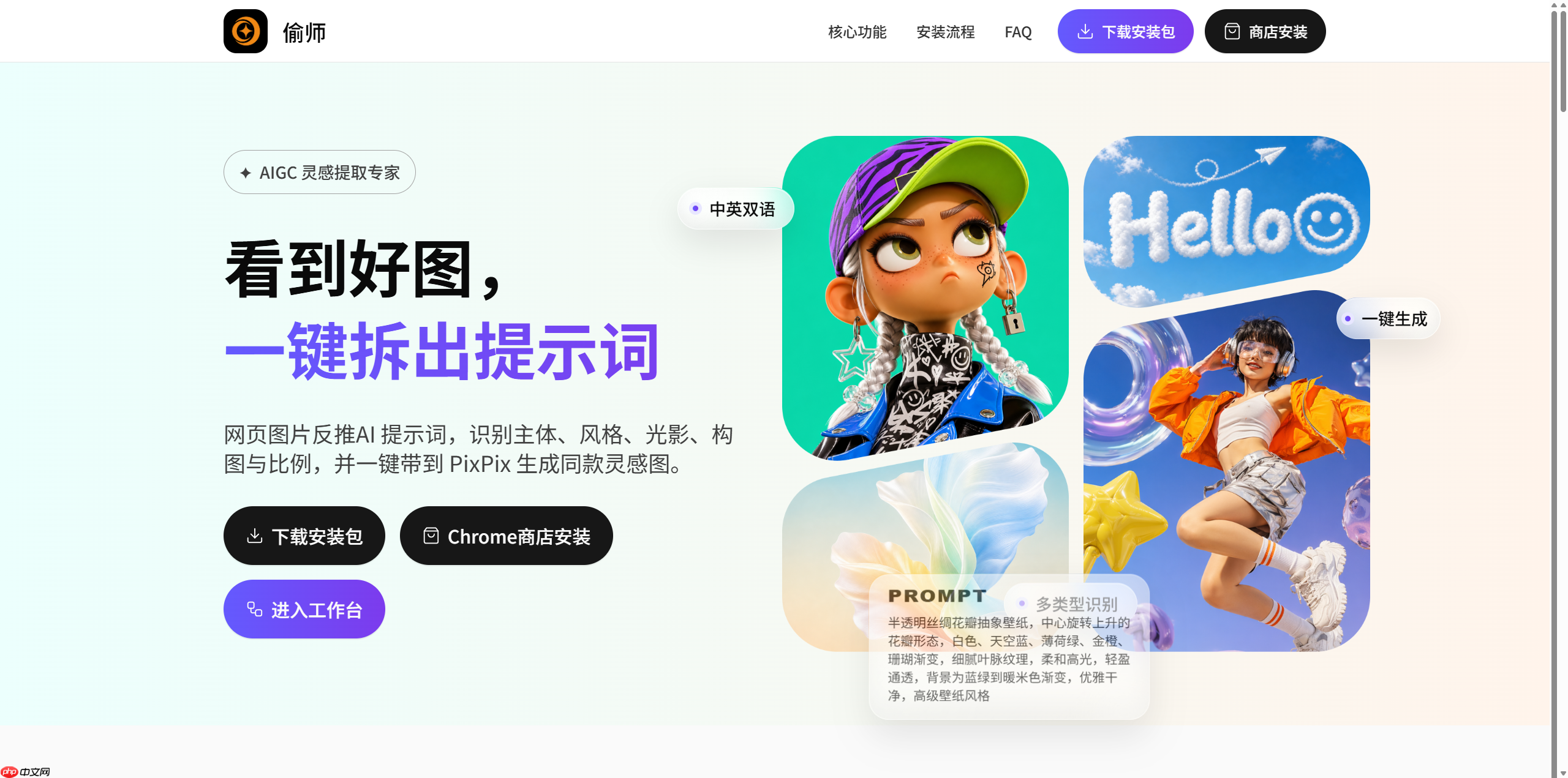 偷师 V2.1.0 更新：图片提示词反推更灵活，截图也能一键拆解