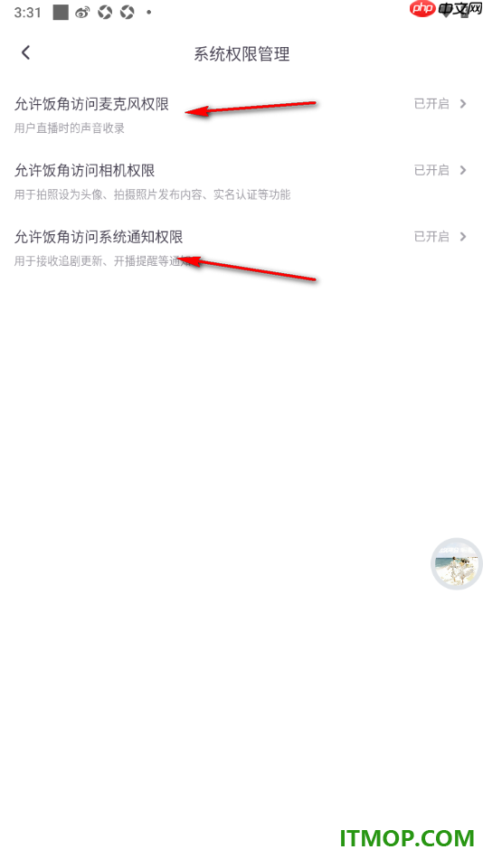 饭角手机版设置允许饭角访问相机权限的方法
