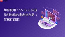 如何使用 CSS Grid 实现无列结构的类表格布局(仅按行组织)