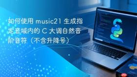 如何使用 music21 生成指定音域内的 C 大调自然音阶音符（不含升降号）
