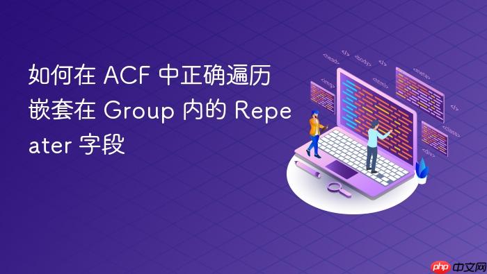 如何在 ACF 中正确遍历嵌套在 Group 内的 Repeater 字段