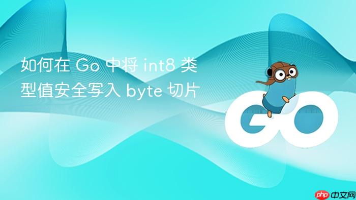 如何在 Go 中将 int8 类型值安全写入 byte 切片