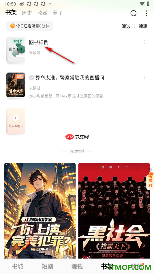 番茄免费小说手机版设置从本机导入图书的方法