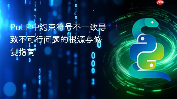 PuLP中约束符号不一致导致不可行问题的根源与修复指南
