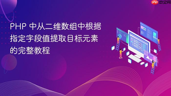 PHP 中从二维数组中根据指定字段值提取目标元素的完整教程