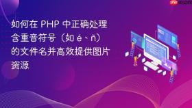 如何在 PHP 中正确处理含重音符号（如 é、ñ）的文件名并高效提供图片资源