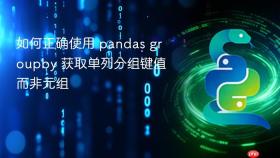 如何正确使用 pandas groupby 获取单列分组键值而非元组