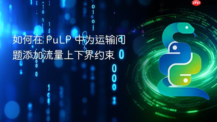 如何在 PuLP 中为运输问题添加流量上下界约束