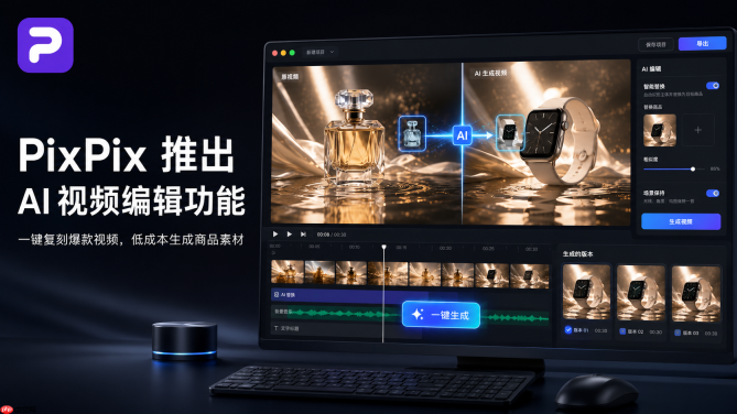 PixPix推出AI视频编辑功能，电商短视频制作成本再降低