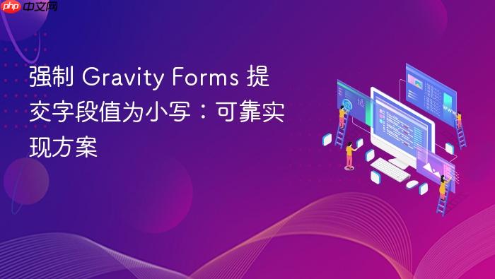 强制 Gravity Forms 提交字段值为小写:可靠实现方案