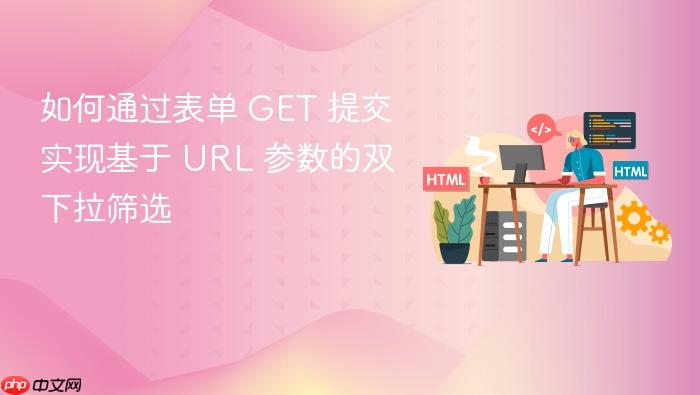 如何通过表单 GET 提交实现基于 URL 参数的双下拉筛选