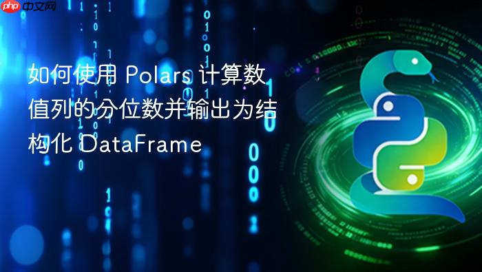 如何使用 Polars 计算数值列的分位数并输出为结构化 DataFrame