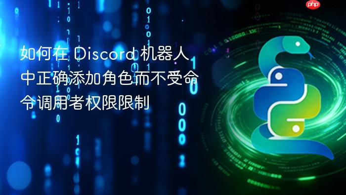 如何在 Discord 机器人中正确添加角色而不受命令调用者权限限制