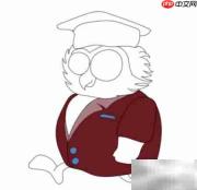 Q版猫头鹰博士简笔画
