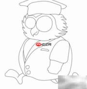 Q版猫头鹰博士简笔画